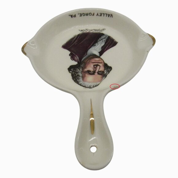 GEORGE WASHINGTON Ceramic ASHTRAY Trivet Valley Forge PA Vintage - Picture 2 of 10